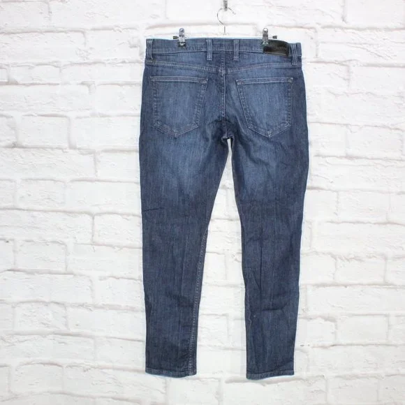 Michael Kors Blue Denim Slim Fit Medium Wash Parker Jeans Size 33 - Picture 4 of 10